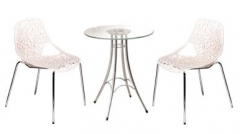ชุดโต๊ะบาร์กระจก Ieffel+เก้าอี้กิ่งไม้