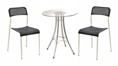 ชุดโต๊ะบาร์กระจก Ieffel+เก้าอี้ PP รุ่น Mona