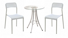 ชุดโต๊ะบาร์กระจก Ieffel+เก้าอี้ PP รุ่น Mona